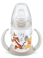 Nuk FC+ Обучающая бутылочка "Дисней Винни" с силиконовой насадкой и ручками, 150 мл, цвет / бежевый