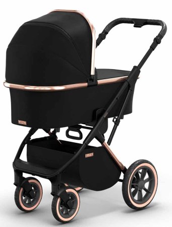 Moon Коляска 2 в 1 Style Rocca / цвет Rosegold (черный, рама розовое золото)