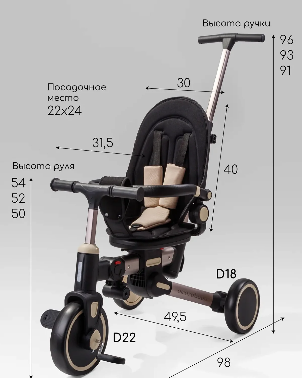 (м)Велос.ногофункцио.Amarobaby MultiRide