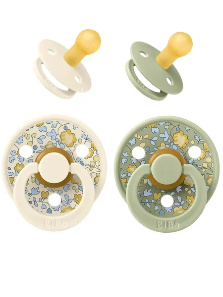 Набор пустышек латекс.BIBS Liberty Colour Symmetrical, 2 шт. - Eloise - Ivory/Sage, 0+ месяцев