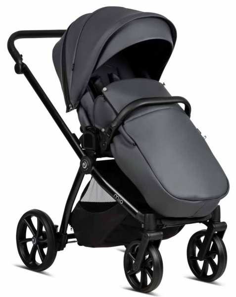 Tutis Коляска 2 в 1 Mio Eco Leather / цвет Dark Grey (темно-серый)