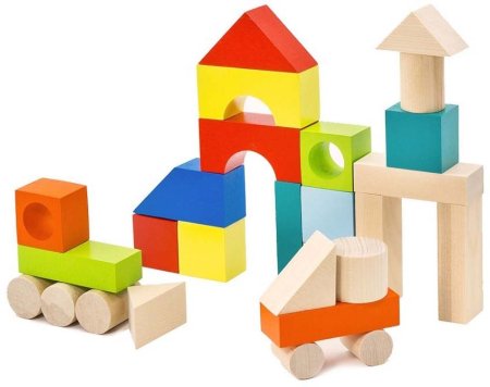 Alatoys Конструктор деревянный "Городок", 27 элементов