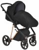 Roan Коляска 2 в 1 Sol Lux / цвет Raven (черный, рама розовое золото, ручка черная)
