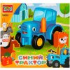 Конструктор большие кубики: СИНИЙ ТРАКТОР с кубиком, 5 дет. Город мастеров 