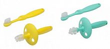 Roxy kids Набор: зубная щетка и щетка-массажер для малышей / цвет желтый, мятный					