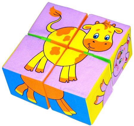 Мякиши Кубики "Собери картинку" Домашние животные