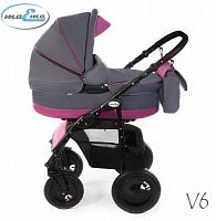 Детская коляска 3в1 maEma Vili (маЭма Вили) /  Серо-фиолетовая V6