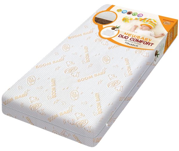Boom Baby NB-5 Матрас NewBaby Duo Comfort 119х59, трикотаж