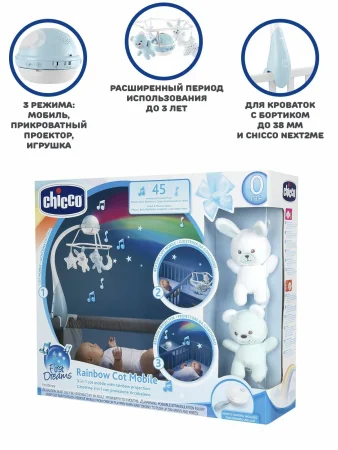Игрушка-мобиль "Радуга" голубая