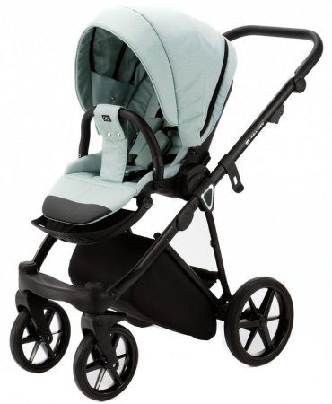 Adamex Коляска 2 в 1 Belissa / цвет серо-зеленая ткань + серо-зеленая кожа