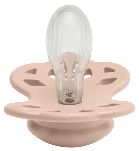 Bibs Пустышка Infinity Symmetrical Silicone, 0+ / цвет Blush (розовый)