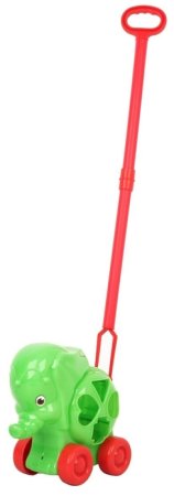 Green Plast Каталка Сортер Слон с ручкой, в сетке