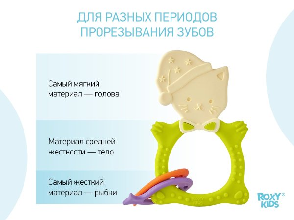 Roxy-kids Универсальный прорезыватель Meow teether / цвет зеленый