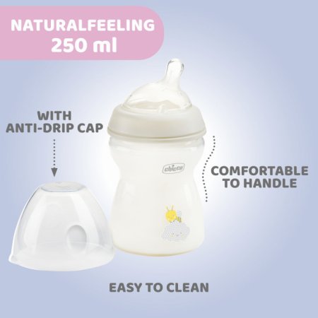 Chicco Бутылочка для кормления Natural Feeling, с 2 месяцев, 250 мл