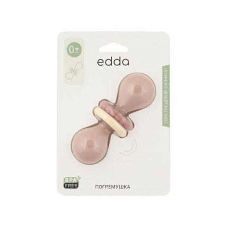 (м.)Погремушка Гантеля edda (Пудра)