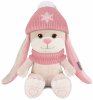 Maxitoys Мягкая игрушка Jack&Lin, Зайка Лин в розовом шарфе и шапочке со снежинкой, 20 см