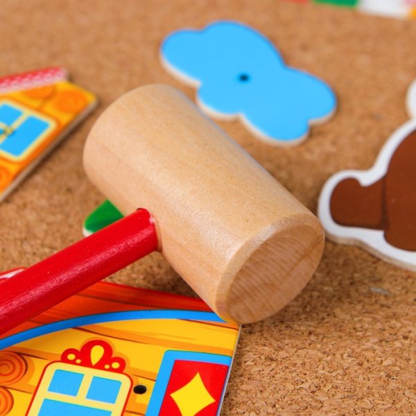 Лесная мастерская Набор для труда с молоточком Теремок / разноцветный