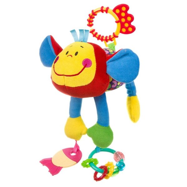 Bondibon Игрушка развивающая  мягкая растяжка Обезьяна 29 см. CRD 19х15 см., арт. TE8207A-50