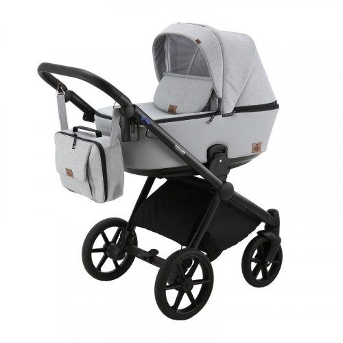 Bebe-mobile Детская коляска Cesaro 3 в 1 / цвет Y155, светло серый, светло серый кожа