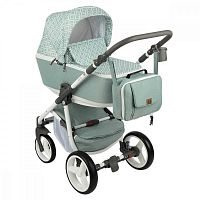 Adamex Детская коляска "Reggio" 3 в 1 / цвет серо-зеленый+принт / Q221