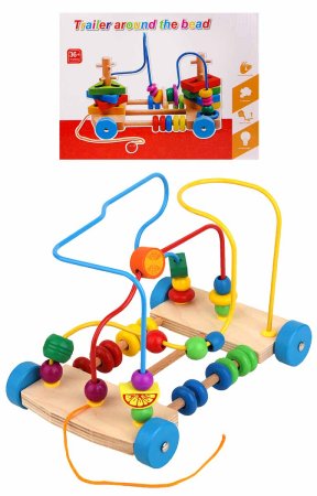 Деревянный лабиринт-каталка "Счеты"