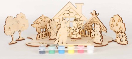 Лесовик Сказка на столе под роспись"Три поросенка"