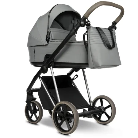 ROAN Коляска 2 в1 Sol короб + прогулка /цвет Blue Tea/руч.Cappuccino/к.Cappuccino(2 места)