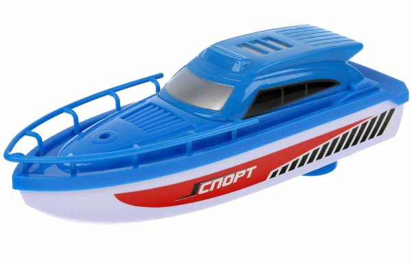 Технодрайв Катер "Турбо" на батарейках / цвет синий+красный