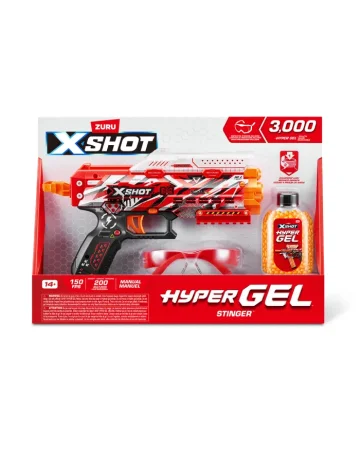 Игровой набор ZURU X-Shot HYPERGEL Стингер (бластер, 3000 снарядов-гранул, защитные очки)