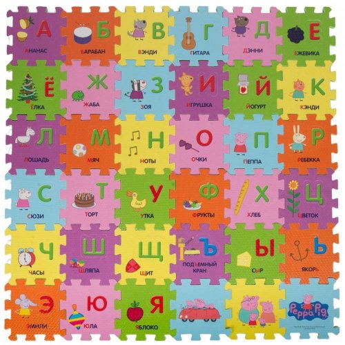 игрушка Коврик-пазл "Учим азбуку с Пеппой", 36 сегментов