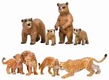 Masai Mara Фигурки из серии "Мир диких животных": Семьи ягуаров и семья медведей					