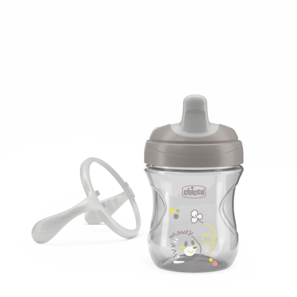 Chicco поильник 6 месяцев+ Training Cup 200 мл серый