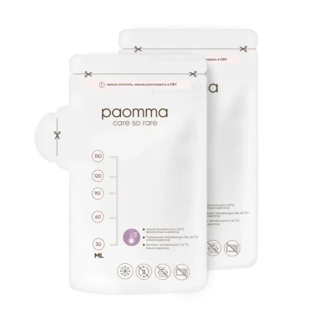 Пакеты для хранения и заморозки грудного молока Paomma150 мл, 30 шт
