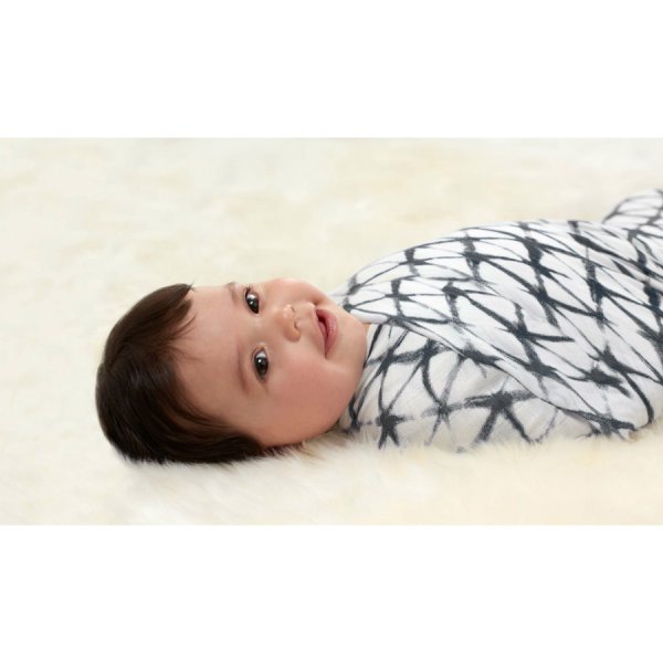 Aden&Anais Набор пеленок из бамбука Pebble shibori, 3 штуки / цвет белый, синий