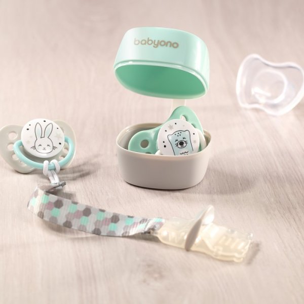 BabyOno Футляр для пустышек Natural nursing / мятный