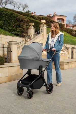 Carrello Коляска 2 в 1 Epica CRL-8510/1, цвет Silver Grey, черная рама (Дизайн 2022)