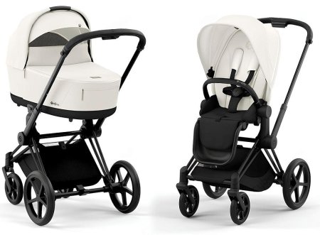Коляска Cybex Priam IV Matt Black 2 в 1 спал.блок (Off White)