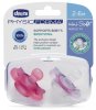 Chicco Пустышка Physio Soft Mini, силикон, 2-6 месяцев, 2 штуки / цвет розовый