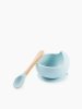Happy baby Набор посуды для детей: миска на присоске и ложка / цвет light blue