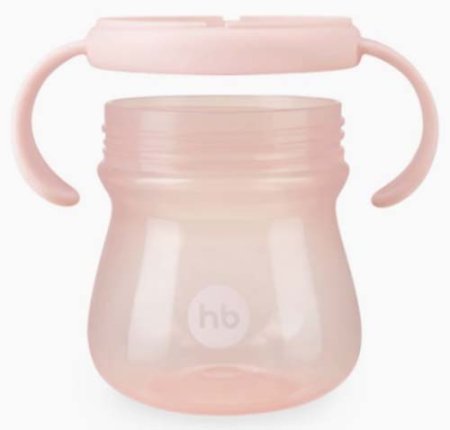 Happy Baby Поильник с трубочкой и ручками, 250 мл / цвет pink (розовый)