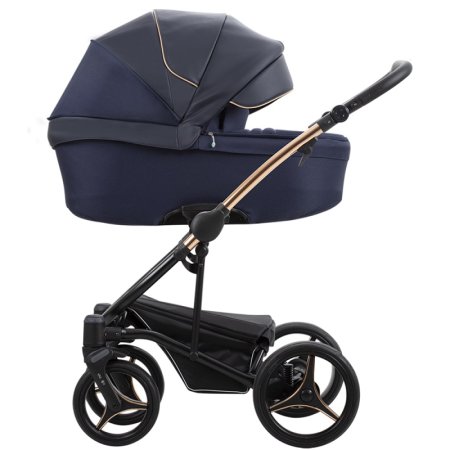Bebetto Детская коляска 2 в 1 Torino Si / цвет черный (экокожа+ткань) / SI02 mie / рама бронзовая