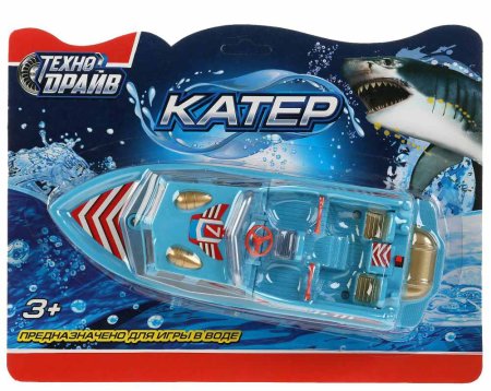 Технодрайв Катер "Турбо" на батарейках / цвет голубой