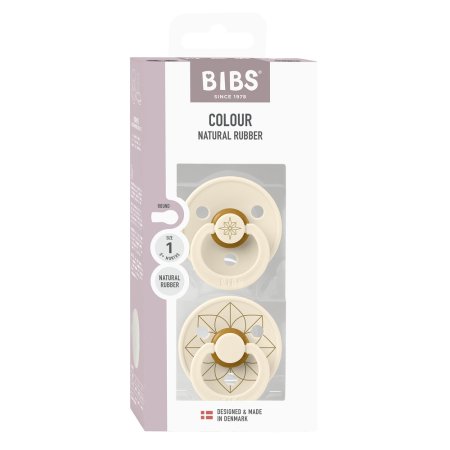 Набор пустышек латексных BIBS Studio Colour - Noor - Ivory/Gold, 0+ месяцев.