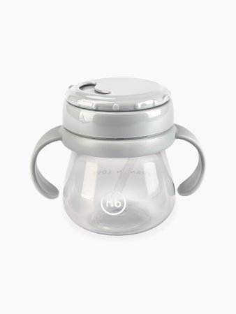 Happy Baby Поильник с трубочкой и ручками, 250 мл / цвет aqua