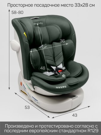 Автокресло Amarobaby Defender, i-Size, 40-150 см, (Green/зеленый)