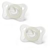 Chicco Пустышка Physio Soft Mini, силикон, люминисцентная, 2-6 месяцев, 2 шт.
