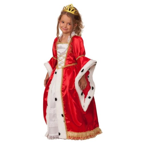 Батик Карнавальный костюм для девочек Королева / рост 122 см, от 7 лет / цвет красный, белый