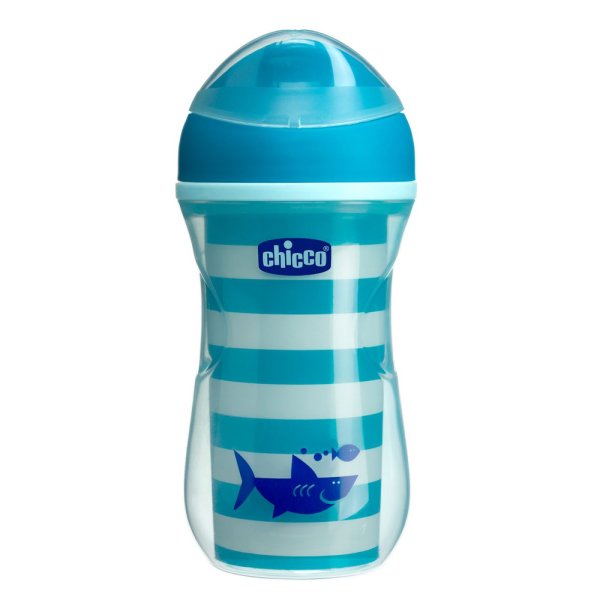 Chicco Чашка-поильник Active Cup 2 в 1, 266 мл, 14+ мес / цвет синий, голубой