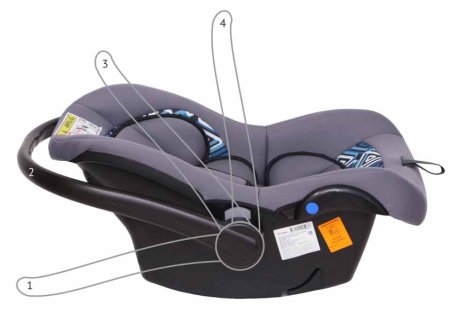 Zlatek Автокресло Colibri lux мозаик (0-13) / цвет серый + принт