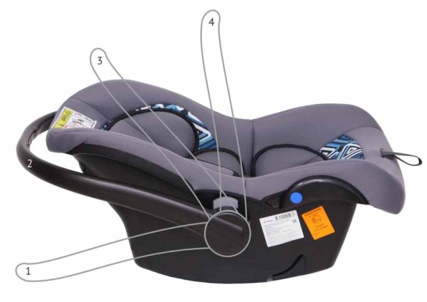 Zlatek Автокресло Colibri lux мозаик (0-13) / цвет серый + принт